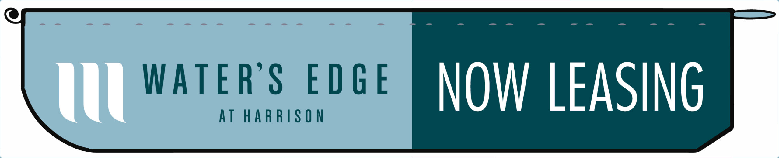Water's Edge 16 x 3 foot Now Leasing Flag Water's Edge 16 x 3 foot Now Leasing Flag