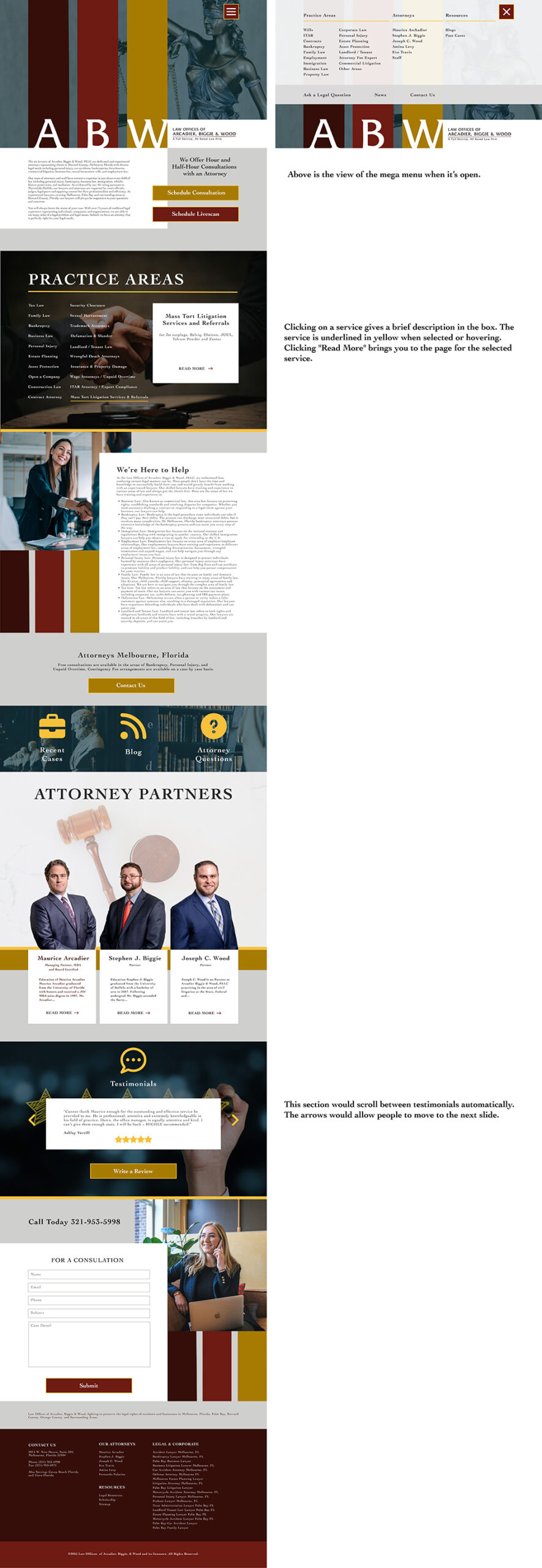 UX design in Figma for the front page of a law firm website UX design in Figma for the front page of a law firm website